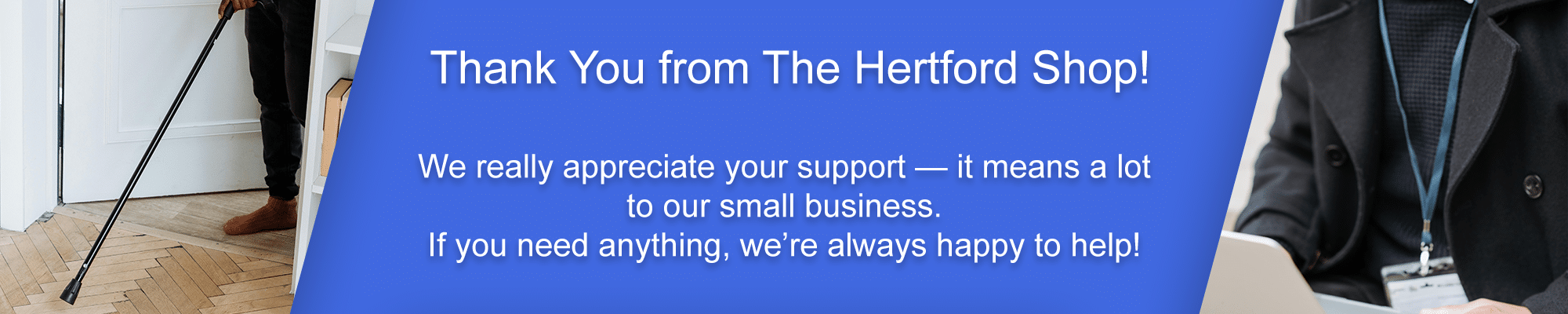 Thank You from The Hertford Shop Banner